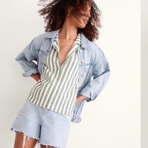 Madewell Linen-Cotton Piedmont Camp Shirt in Stripe